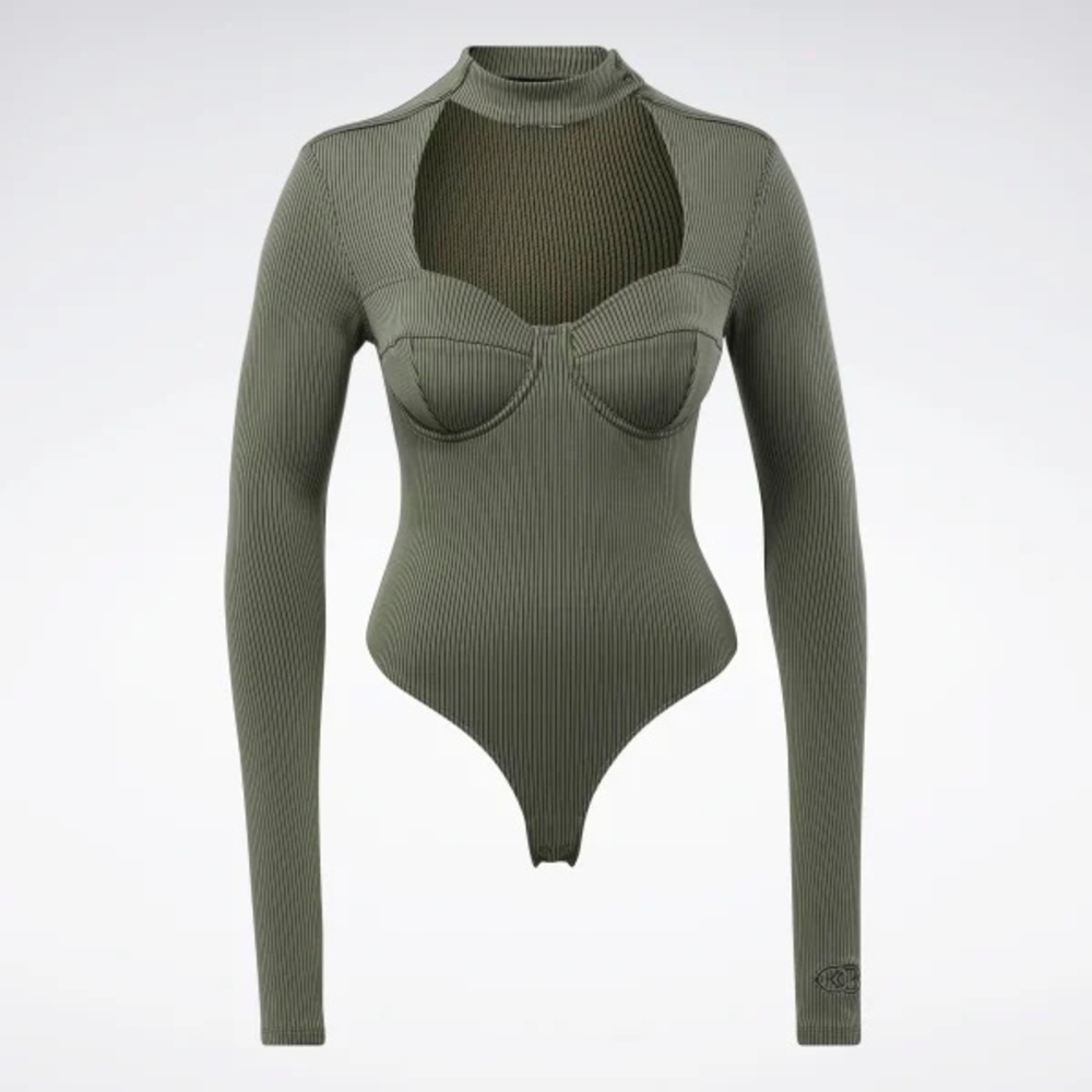 NWT Reebok X Cardi B Women's Bodysuit Olive Green
